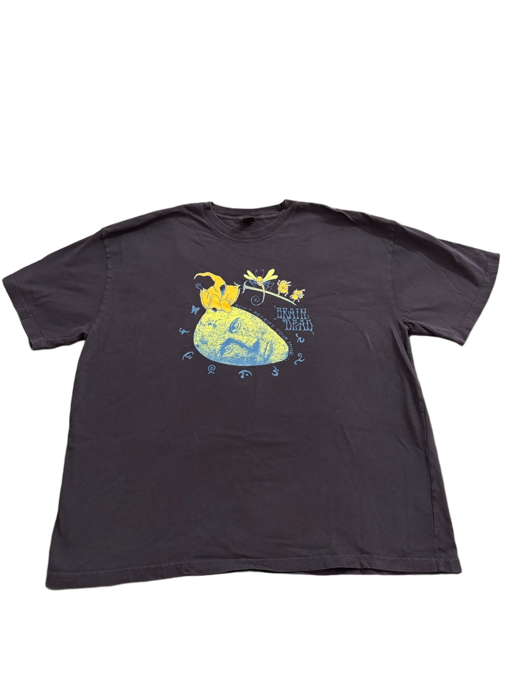 Brain Dead Don’t Petrify Your Mind Graphic T-Shirt XL Navy